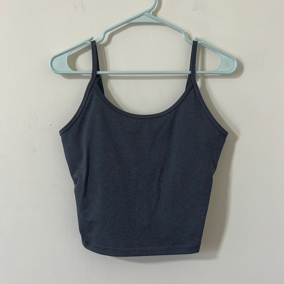 Everlane Perform Dark Grey Cami Cropped Tank Top Size Medium - Picture 3 of 8